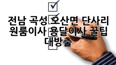 전남 곡성 오산면 단사리 원룸이사🏠 용달이사 꿀팁 대방출!✨