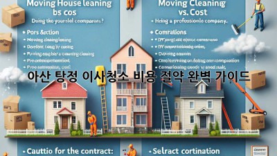 아산 탕정 이사청소 비용 절약 완벽 가이드
