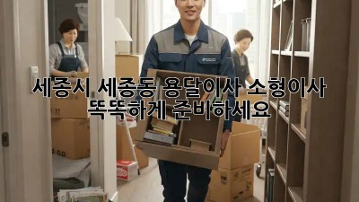 세종시 세종동 용달이사 소형이사, 똑똑하게 준비하세요!